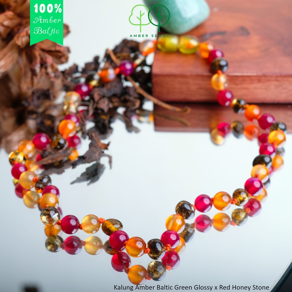 BEST SELLER - Kalung Amber Baltic by AMBER SEMUT (FREE GELANG AMBER)