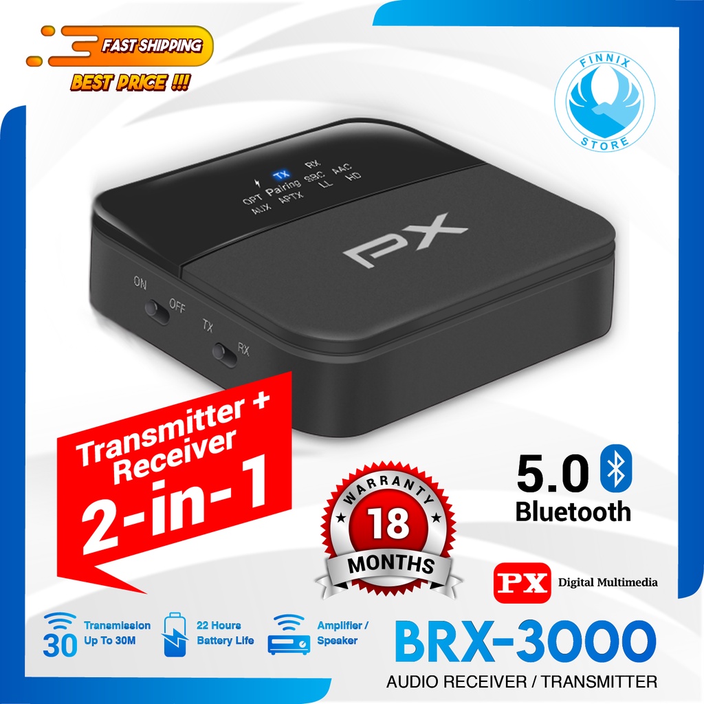 PX BRX-3000 2in1 Bluetooth Audio Receiver and Transmitter HD Stereo