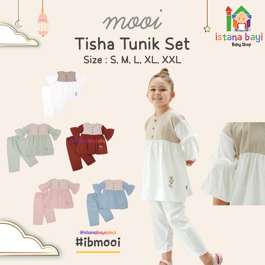 Mooi Setelan Anak Perempuan Tisha Tunik Set / Setelan Anak / Tunik Anak - MOOI IED SERIES