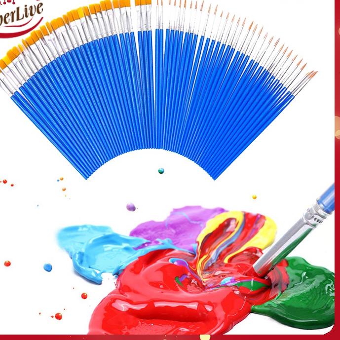 

℮ 50pcs Kuas Lukis Set Paintbrush Paint Brushes Kuas Cat Minyak Dan Air ➣