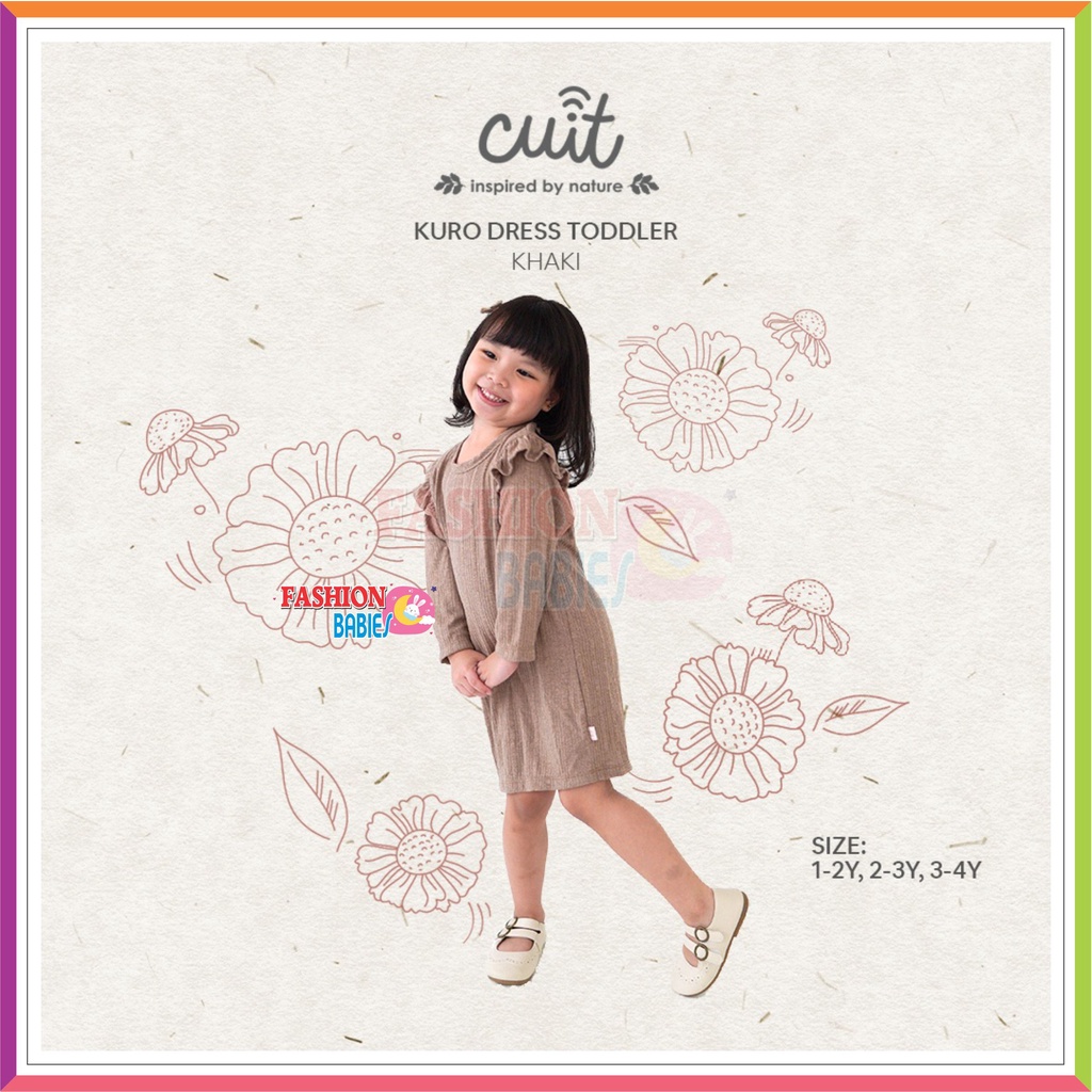 CUIT - KURO DRESS | DRESS RUFFLE ANAK PEREMPUAN EARTH COLOUR ❤ Fashionbabies ❤