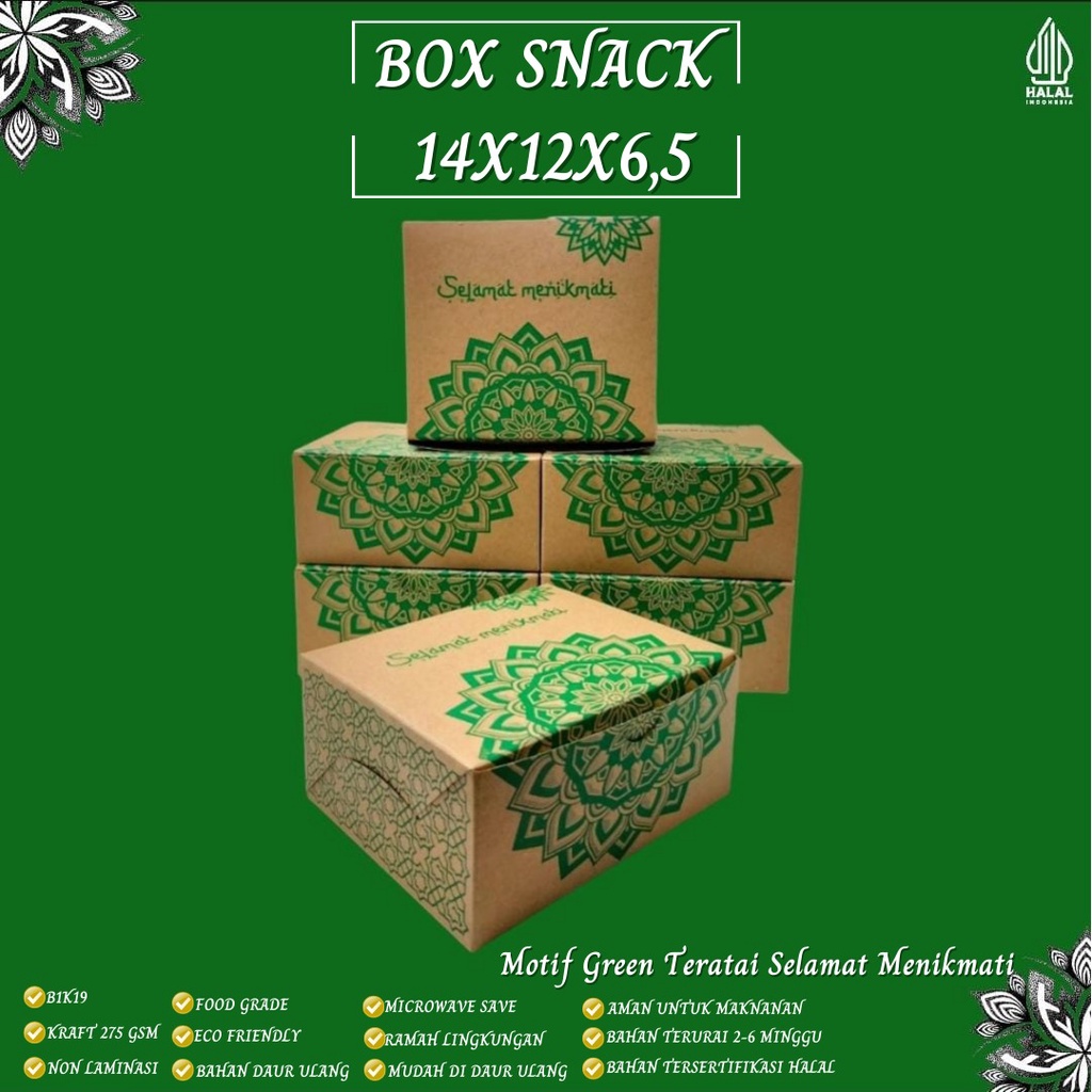 Snack Box 14x12 Dus Snack Motif Teratai (B1K19-14X12X6.5 Cm)