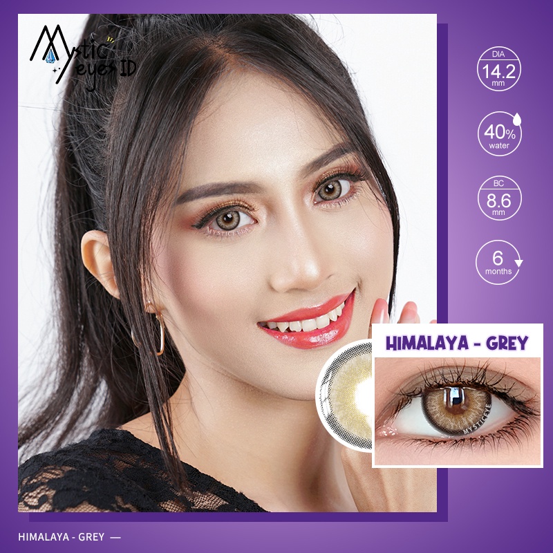 [✅COD] MYSTICEYES SOFTLENS HIMALAYA SERIES GREY CONTACT LENS 14.2MM