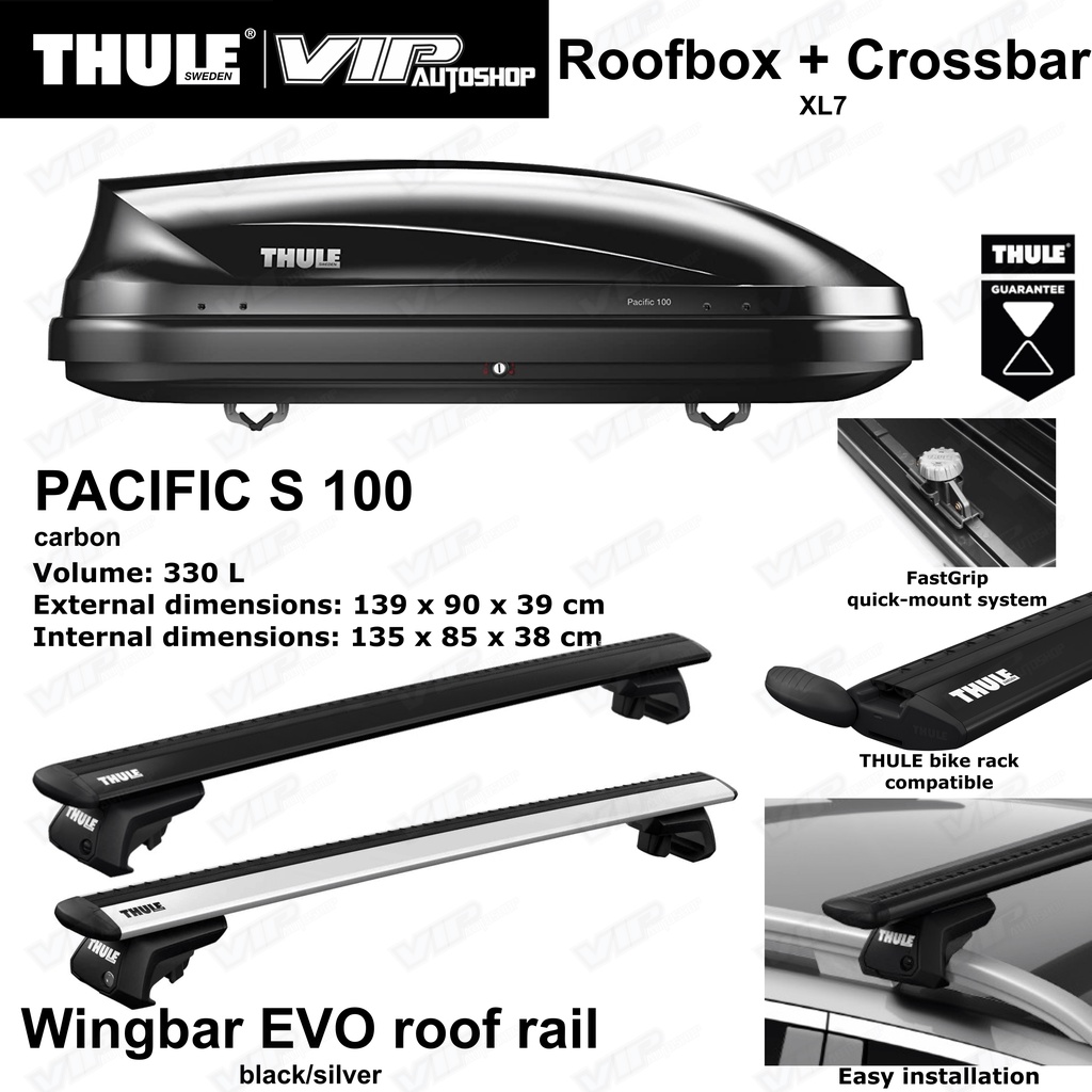 Suzuki XL7 Paket Crossbar + Roofbox Roof Box THULE Original Pacific100 Carbon