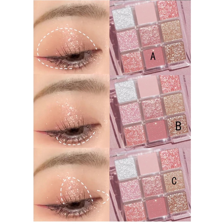 Eyeshadow Desert Rose Eyeshadow Los Angeles Girls Eyeshadow Nine-grid Sembilan Warna Transparan Acrylic Pearlescent Matte Eyeshadow Palette Kosmetik