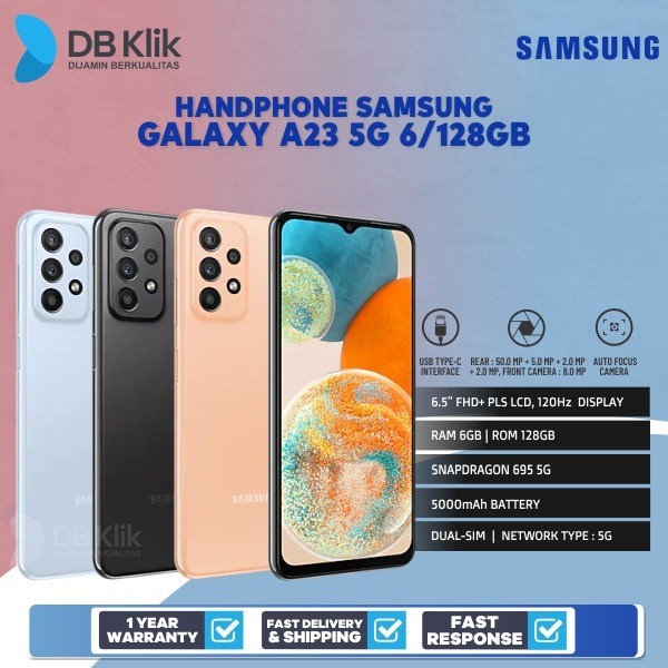 Handphone SAMSUNG GALAXY A23 5G 6/128GB - A23 6GB 128GB Garansi Resmi