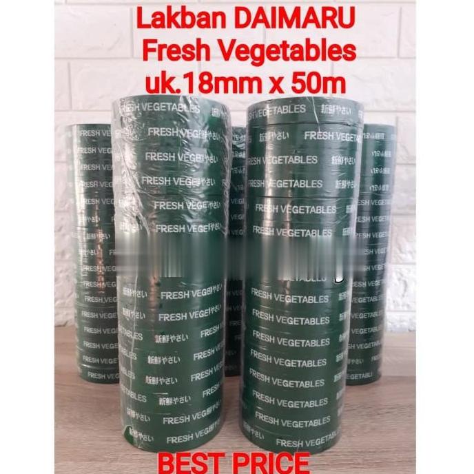 

Lakban Fresh Vegetables Isolasi Sayur Daimaru uk 18mm x 50 meter HOT SALE