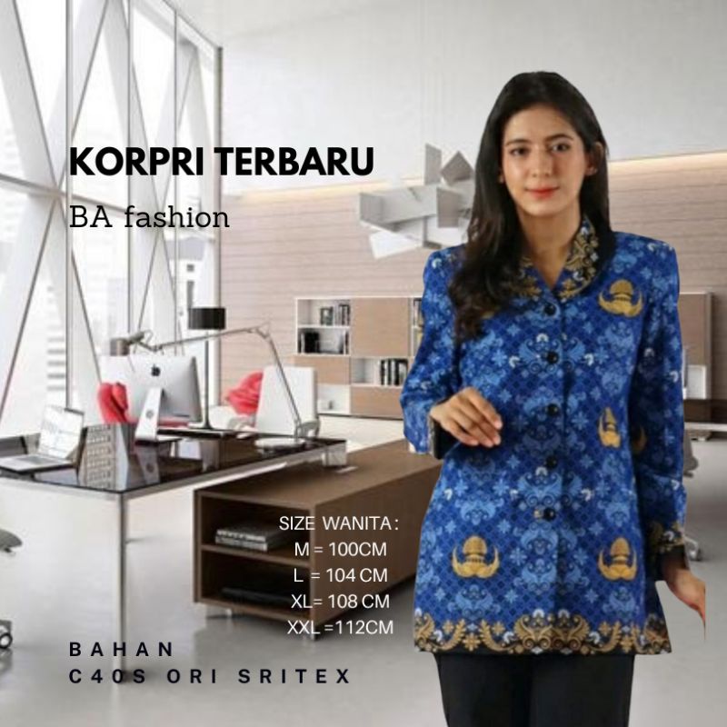 TERLARIS  BAJU SERAGAM KORPRI TERBARU krah hitam standart korpri pemerintah / SERAGAM KOPRI PRIA / S