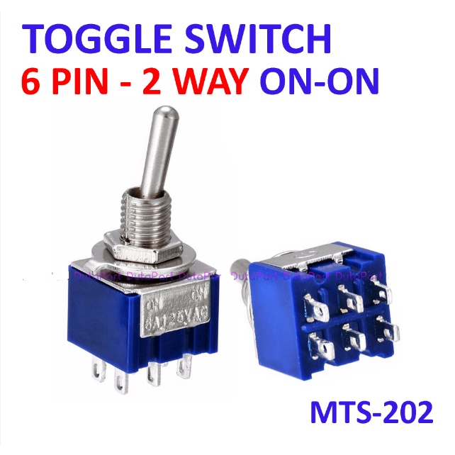 Saklar Sakelar Toggle 6 Pin Kaki 6p 2 Way Arah MTS 202 MTS202 DPDT ON ON Tuas SWITCH