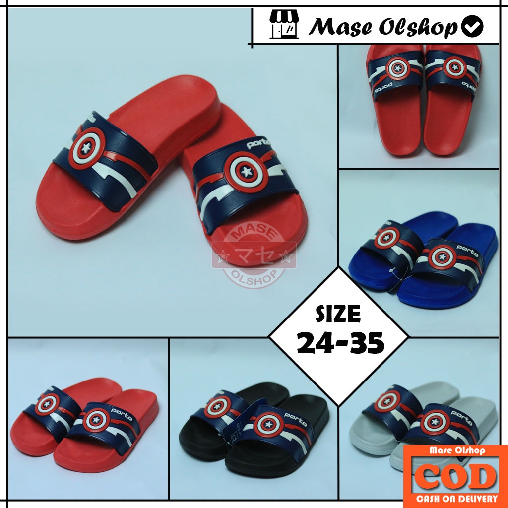 Sendal Anak Laki-laki Karakter Superhero Porto 1023B