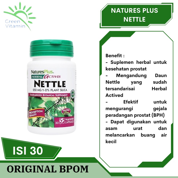 Natures Plus Nettle 250mg Natures 250 mg BPOM Original Obat Asam Urat