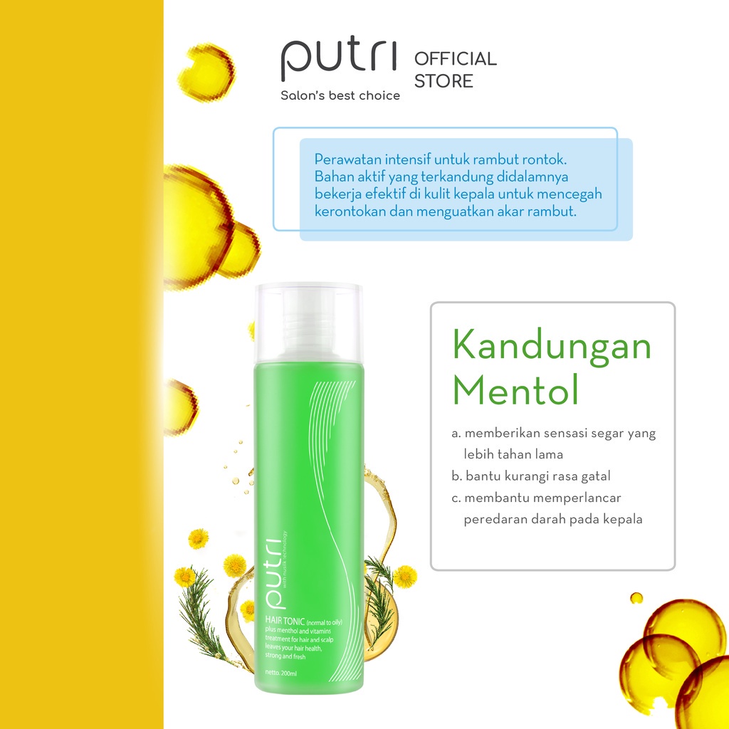 PUTRI Hair Tonic Hijau Orange Kuning