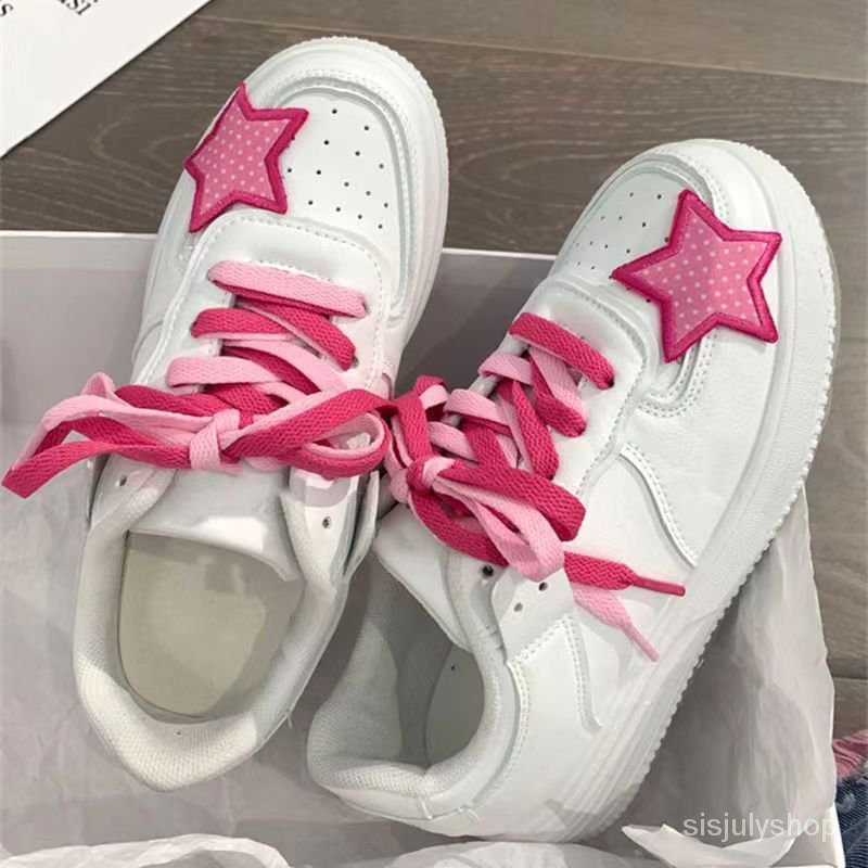 [✅BISA COD] #Sisjuly# Sepatu Y2K wanita / sepatu papan bintang merah muda wanita / sepatu kasual ber