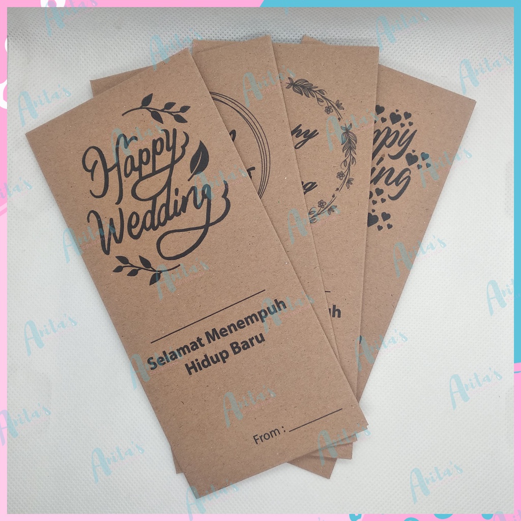 

[10 pc AMPLOP] AMPLOP HAPPY WEDDING | ANGPAU HWD | UANG TIDAK DILIPAT, UNIK TEMA RUSTIC / VINTAGE