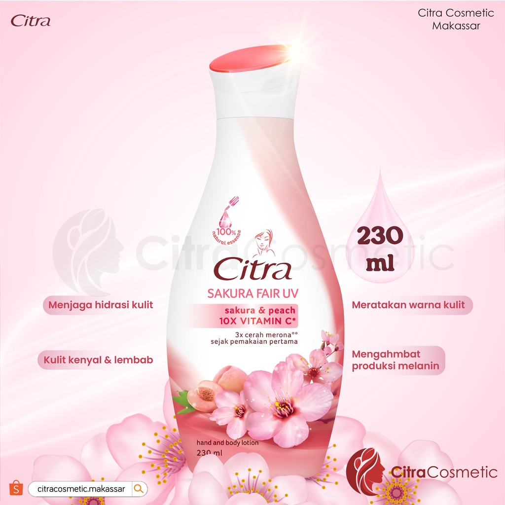 Citra Hand &amp; Body Lotion Sakura Fair Uv 110 Ml | 230 ML