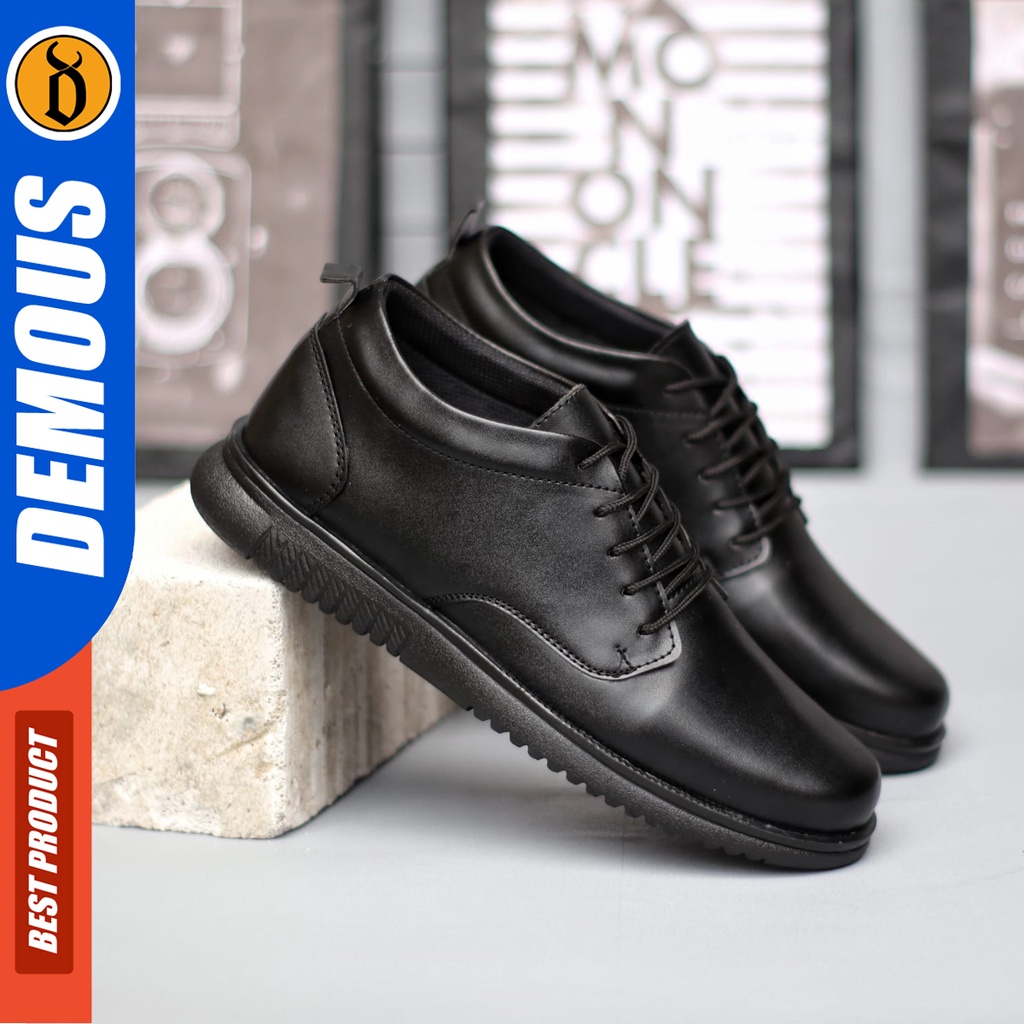 Demous Samanosuke - Sepatu Formal Pantofel Docmart Kerja Hitam Pria