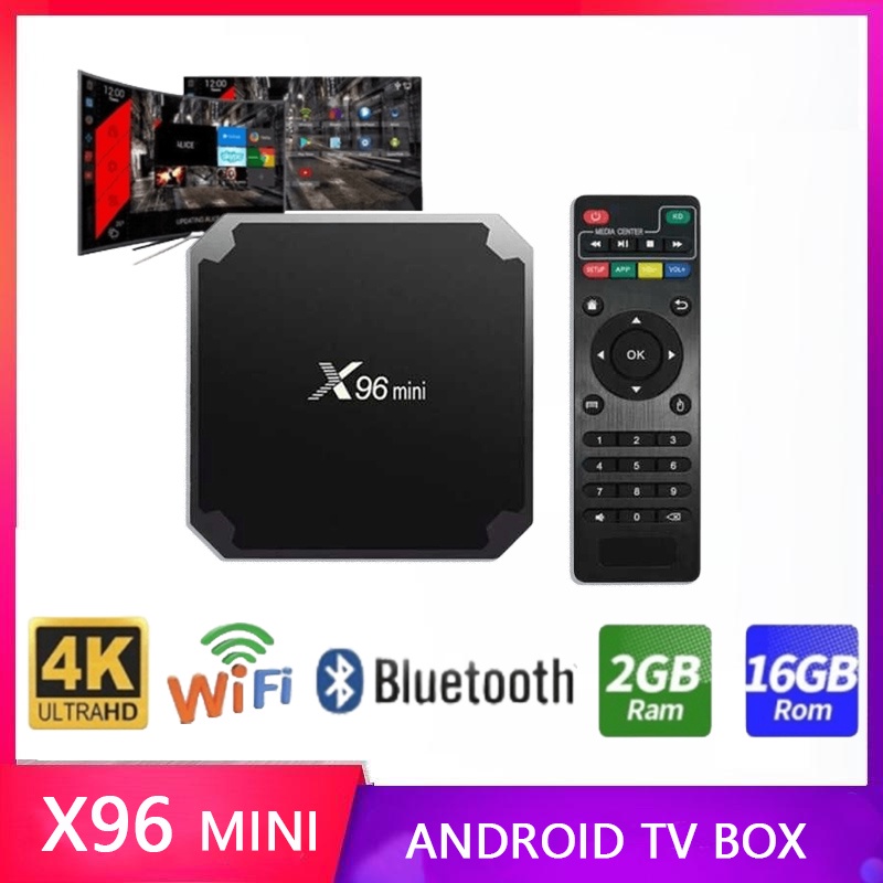 X96mini 4K HD jaringan set-top box Bluetooth 4K TV BOX Android 7.1.2 Android Tv Box X96 mini RAM 2G ROM 16G Full Load Kodi