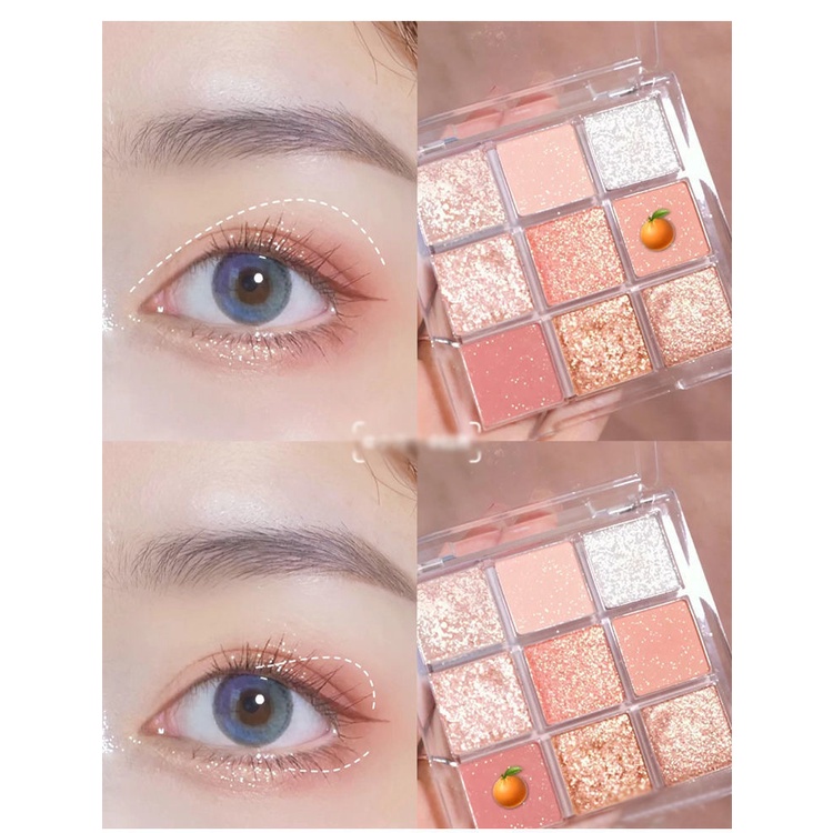 Eyeshadow Desert Rose Eyeshadow Los Angeles Girls Eyeshadow Nine-grid Sembilan Warna Transparan Acrylic Pearlescent Matte Eyeshadow Palette Kosmetik