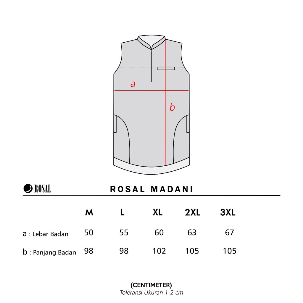 Rompi Sholat Madani ROSAL Rompi Shalat Premium Katun Madinah Pria Dewasa