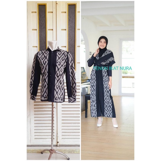 ( READY STOK ) DRES RANIA Black Couple Tenun Lebaran Baju Kondangan