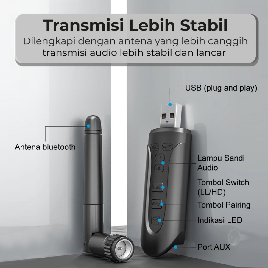 PX BTX-2100 / BTX 2100 Bluetooth Audio Transmitter 5.3 AUX 3.5mm