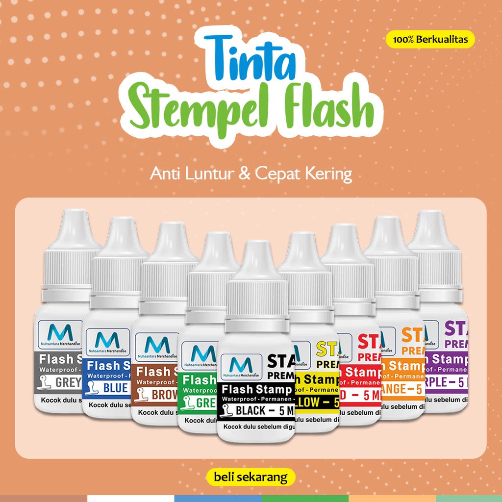 

TINTA STEMPEL FLASH RUNAFLEX 5ML WATERPROOF / TINTA STEMPEL 5 ML RUNAFLEK PREMIUM HIGH QUALITY