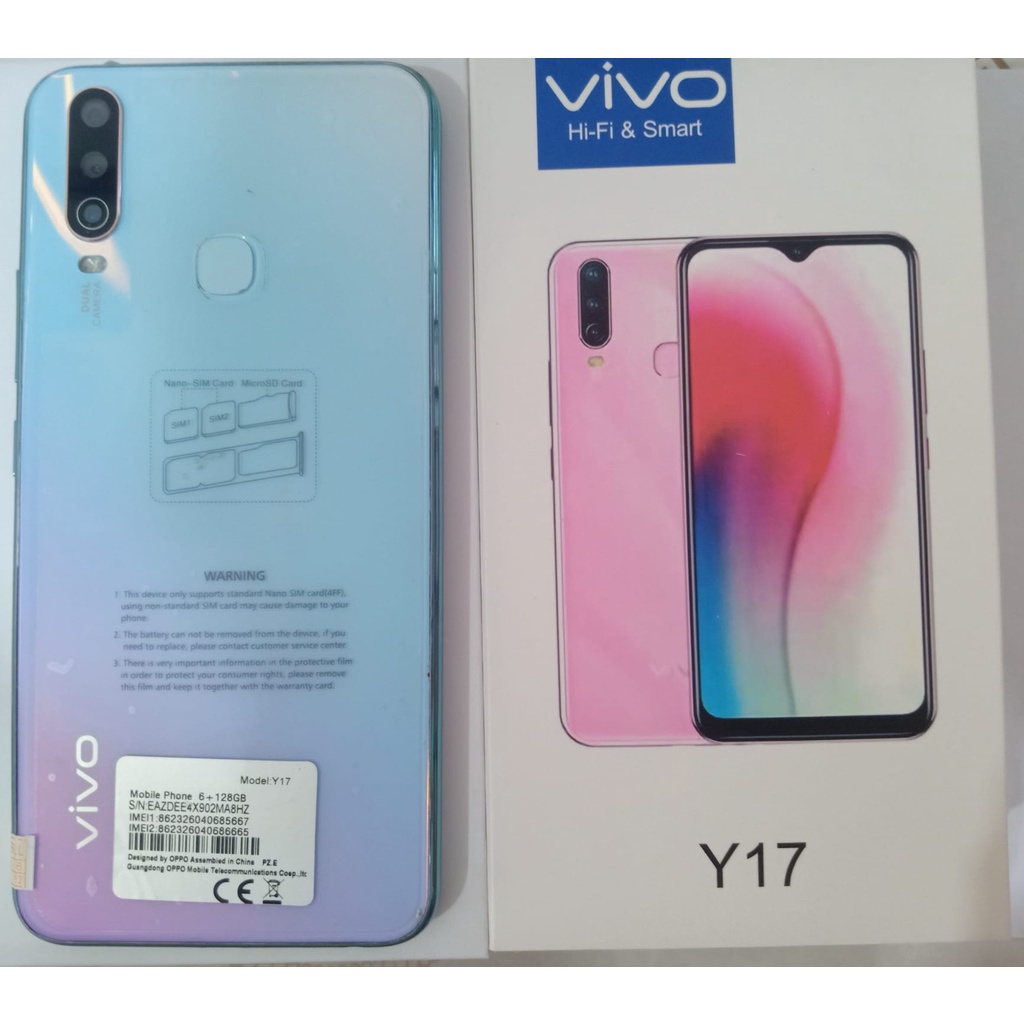 HP VIVO Y17 RAM 6/128GB Kapasitas tinggi 6.35 inches Dual SIM 20MP+13MP Murah android Smartphone garansi Toko