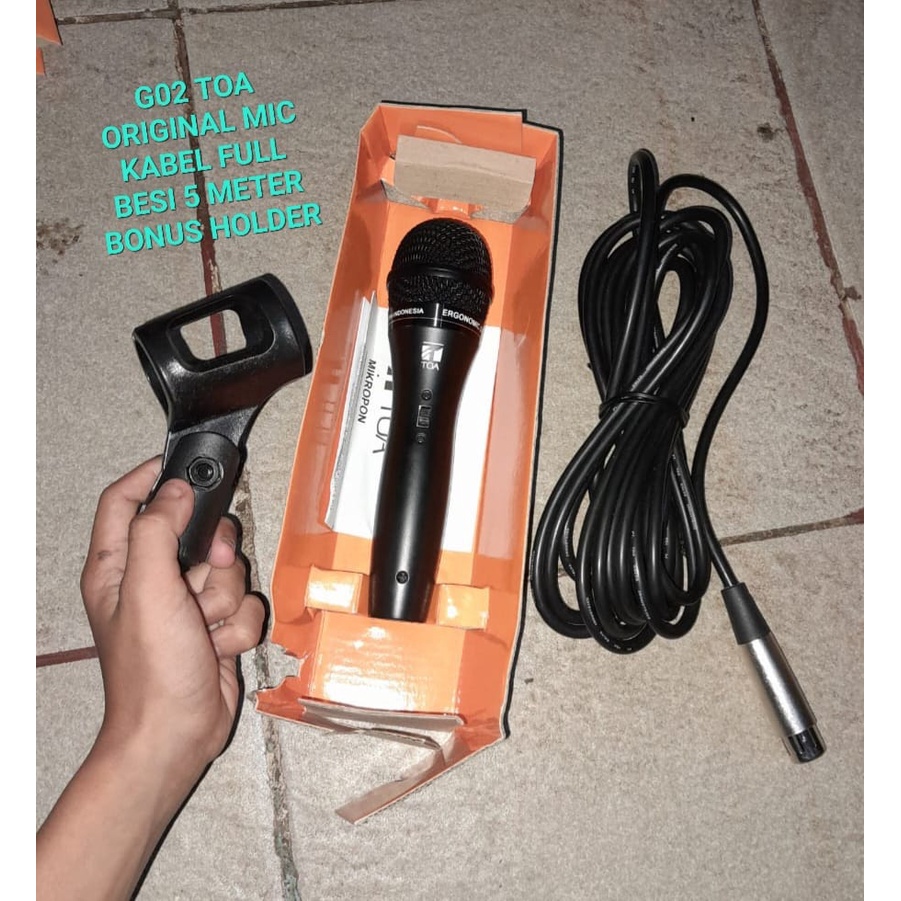 G02 ORIGINAL TOA MIC KABEL 5 METER FULL BESI KARAOKE LEGENDARY DYNAMIC MIKROPON MIK MICROPHONE MIKRO