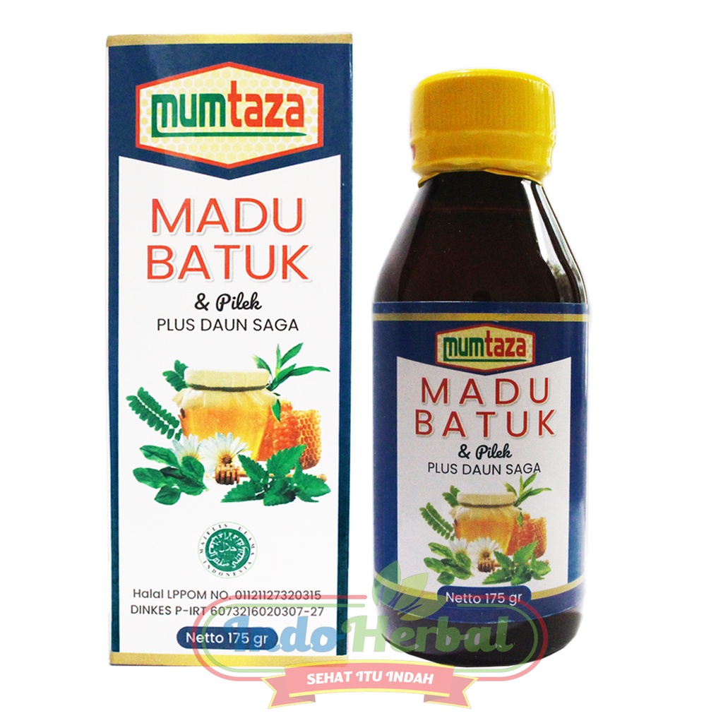 MADU BATUK PILEK PLUS DAUN SAGA 175gr - MUMTAZA ANAK DAN DEWASA