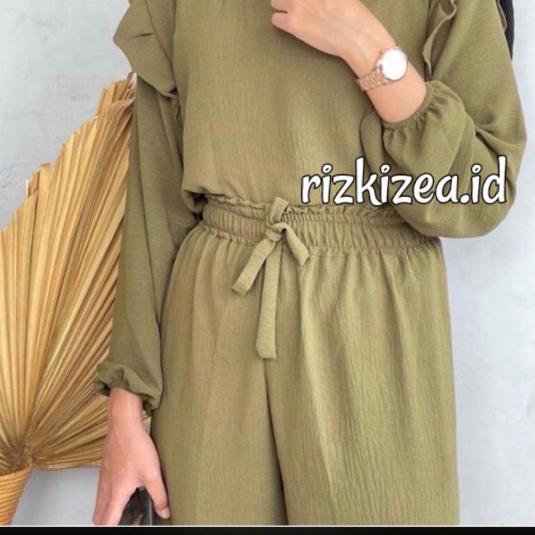 TERMURAH ONE SET CRINKLE | STELAN RUBY | RUBY SET RAYON CRINKLE | SETELAN KULOT CRINKEL | ONE SET CR