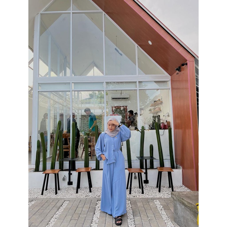 Jihan Set Premium Crincle Airflow Fashion Muslim Wanita Bisa COD One Set Casual Terlaris Set Daily Wanita LD 96 Setelan Busui Friendly