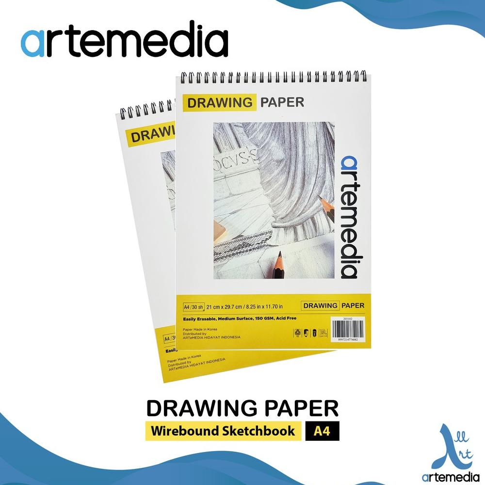 

Buku Gambar & Sketsa Artemedia Drawing Paper Book A4 Wire Bound Sketchbook