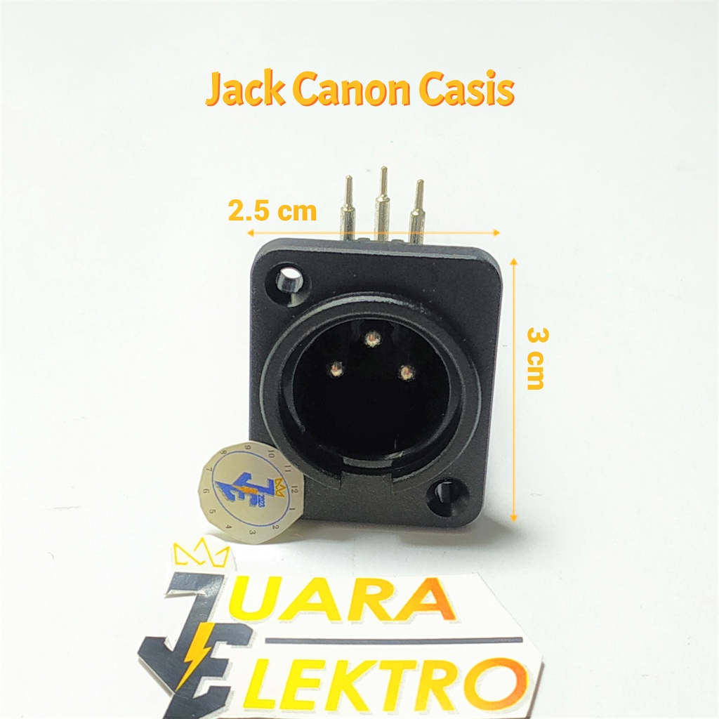 Jack Canon Casis | Jack Canon XLR 3 PIN Casis Male (Cowok) Body Black