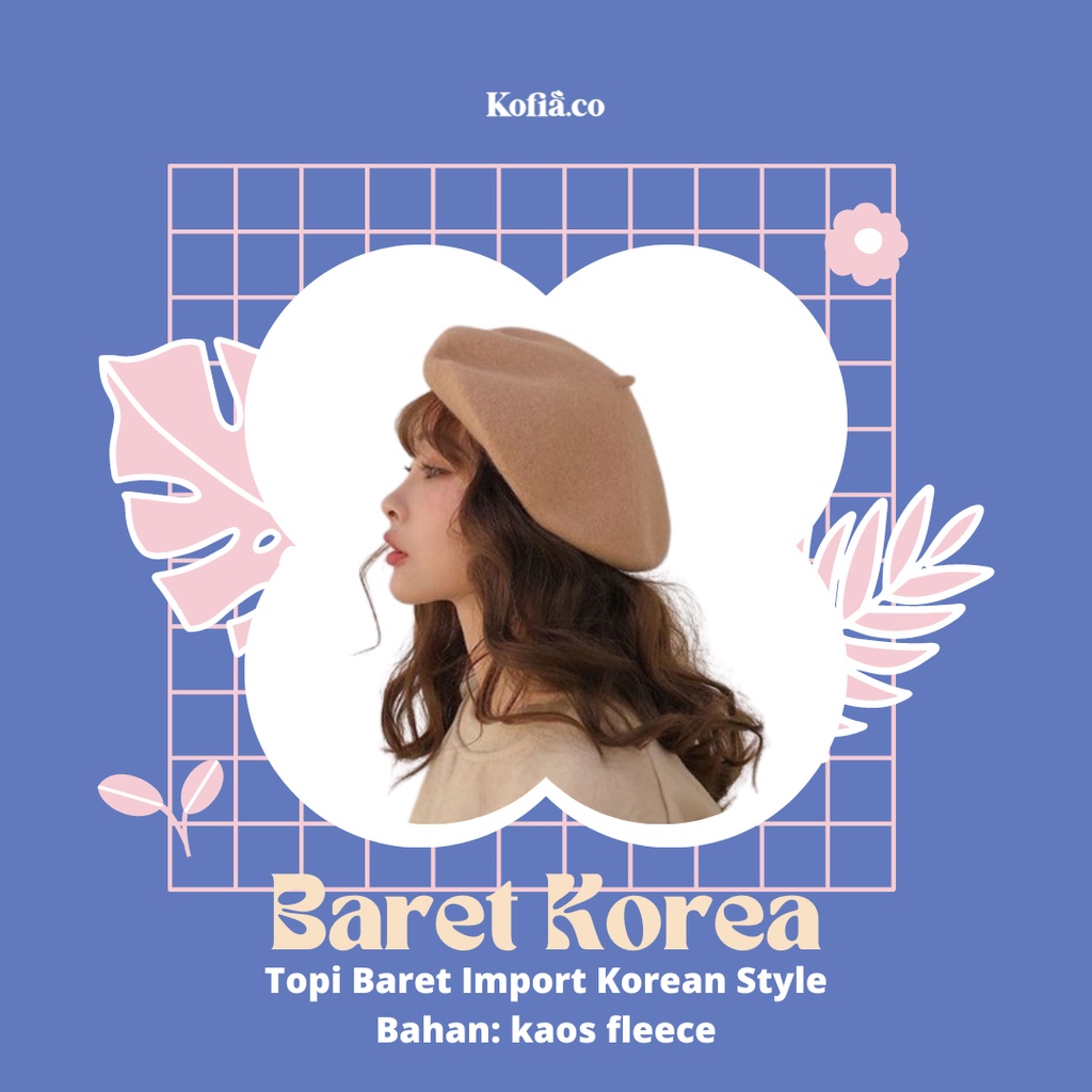 TOPI BARET KOREA/BARET CAP HAT/ TOPI SENIMAN/ TOPI PELUKIS KOREAN Baret