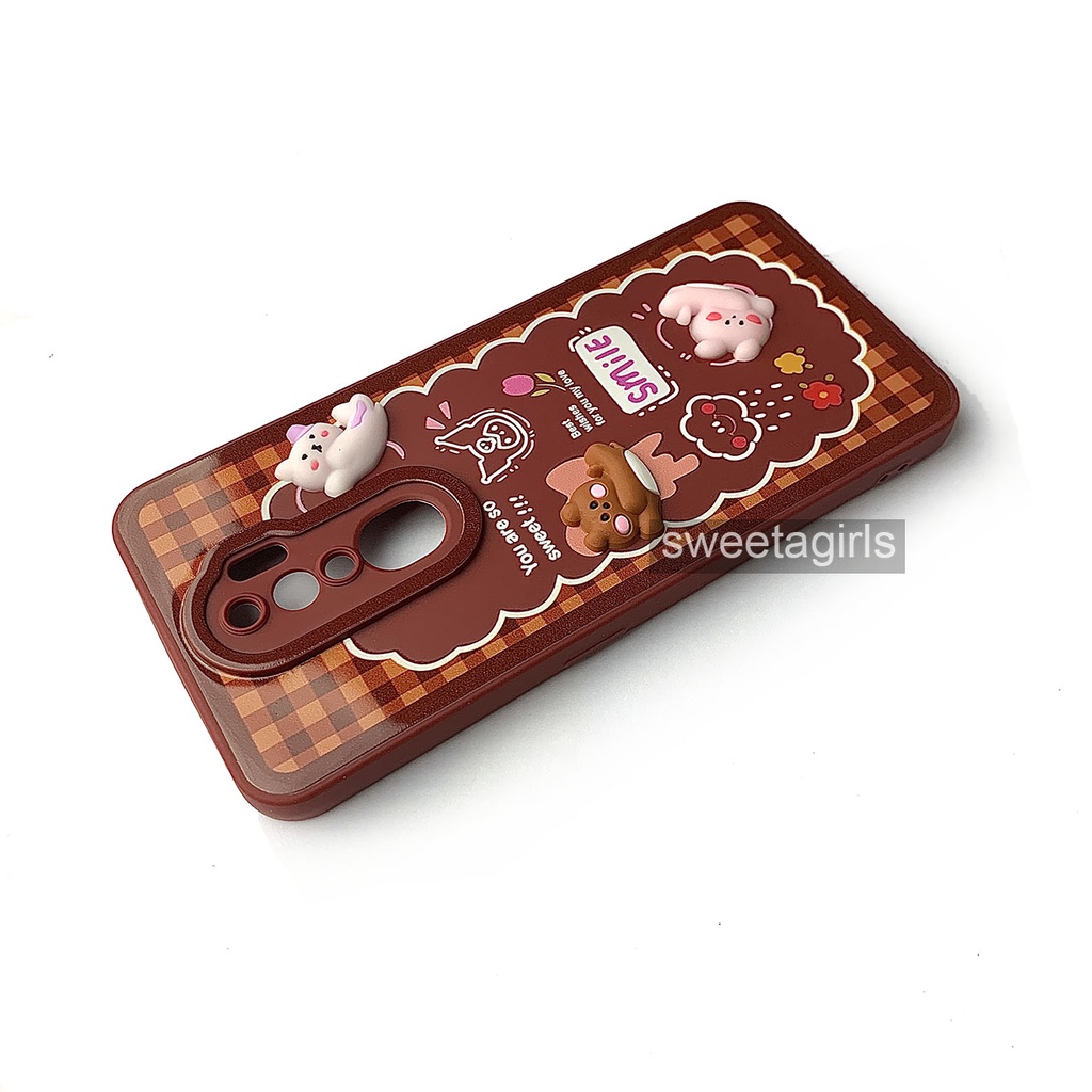 Softcase Silikon dengan boneka Timbul 3D untuk Oppo A5 (2020) - A9 (2020) ( Sama ) - Sweetacase.id - Casing Lucu - Kesing Cewek - Casing Lembut - Aksesoris Boneka Timbul - Case Bening - Lucu - Gemoy