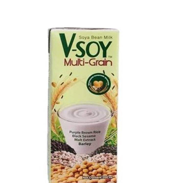 

【F⚡ASH SALE✅】 V-SOY Multi Grain Soy Milk Susu Kedelai 4 x 200 mL