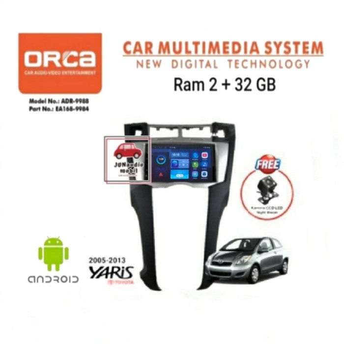 Terlaris Head Unit Android Orca 7 Inch Oem Yaris Bakpao 2005 Up + Kamera