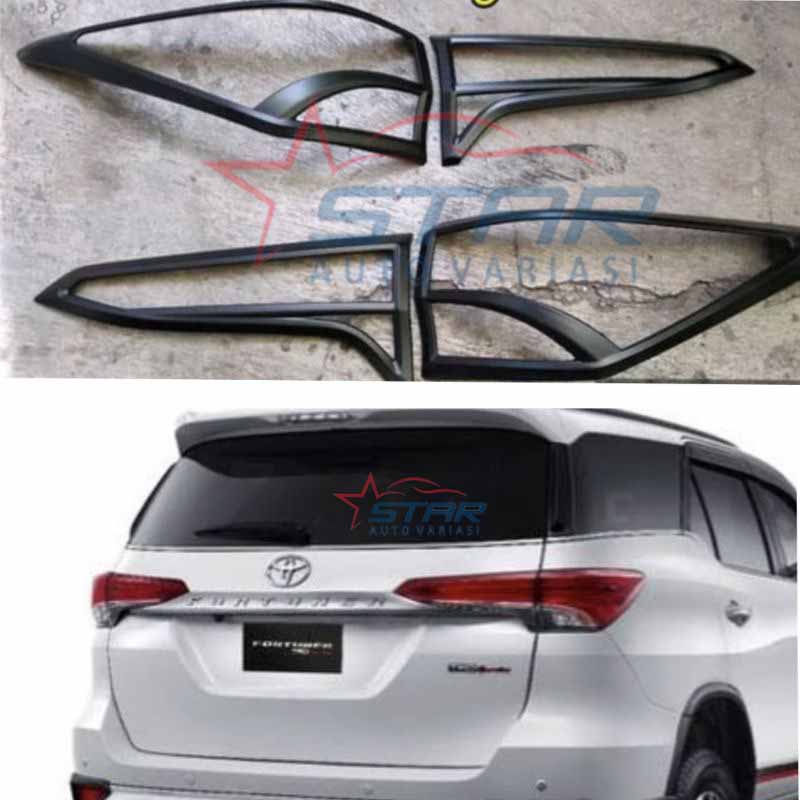 Garnish lampu belakang hitam doff All New Fortuner VRZ 2016.
