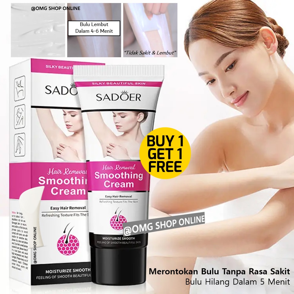 Beli 1 Gratis 1 !!! 5 Menit Penghilang Bulu Permanen Sampai Akar Sadoer Smoothing Cream ORI / Perontok Bulu Permanen Tanpa Rasa Sakit Pencabut Bulu Ketiak Tangan dan Kaki Krim Penghilang Perontok Bulu Permanen Bulu Kaki Bulu Kemaluan Miss V Waxing Ketiak