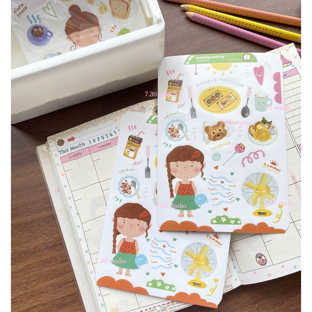 

Morning activity series 04 - deco sticker - sticker sheet