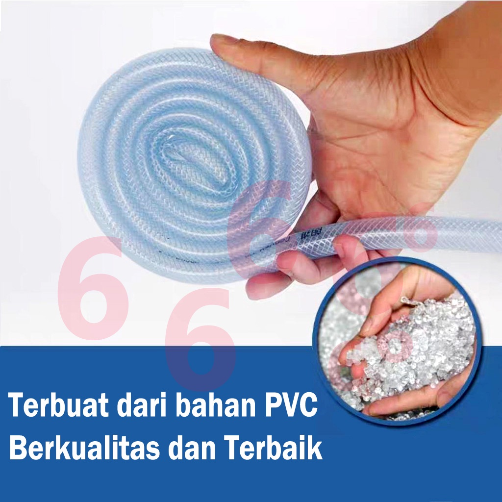 SELANG AIR PERMETER SERAT BENANG TRANSPRANT 1/2 INCH TEBAL 2 MM ALAT CUCI MOBIL MOTOR SELANG TAMAN PERKEBUNAN COD