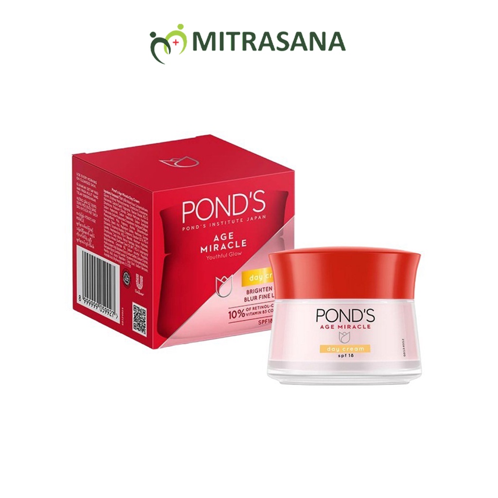 Ponds Age Miracle Day Cream Moisturizer Anti Aging+Glowing With Retinol &amp; Spf18 10G