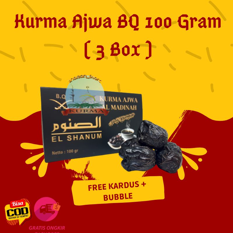 

[ GS ] Kurma Ajwa BQ 100 Gram ( 3 Box ) / Kurma Ajwa Madina / Kurma Nabi Asli / Kurma Ajwa Medina / Oleh Oleh Haji Dan Umroh