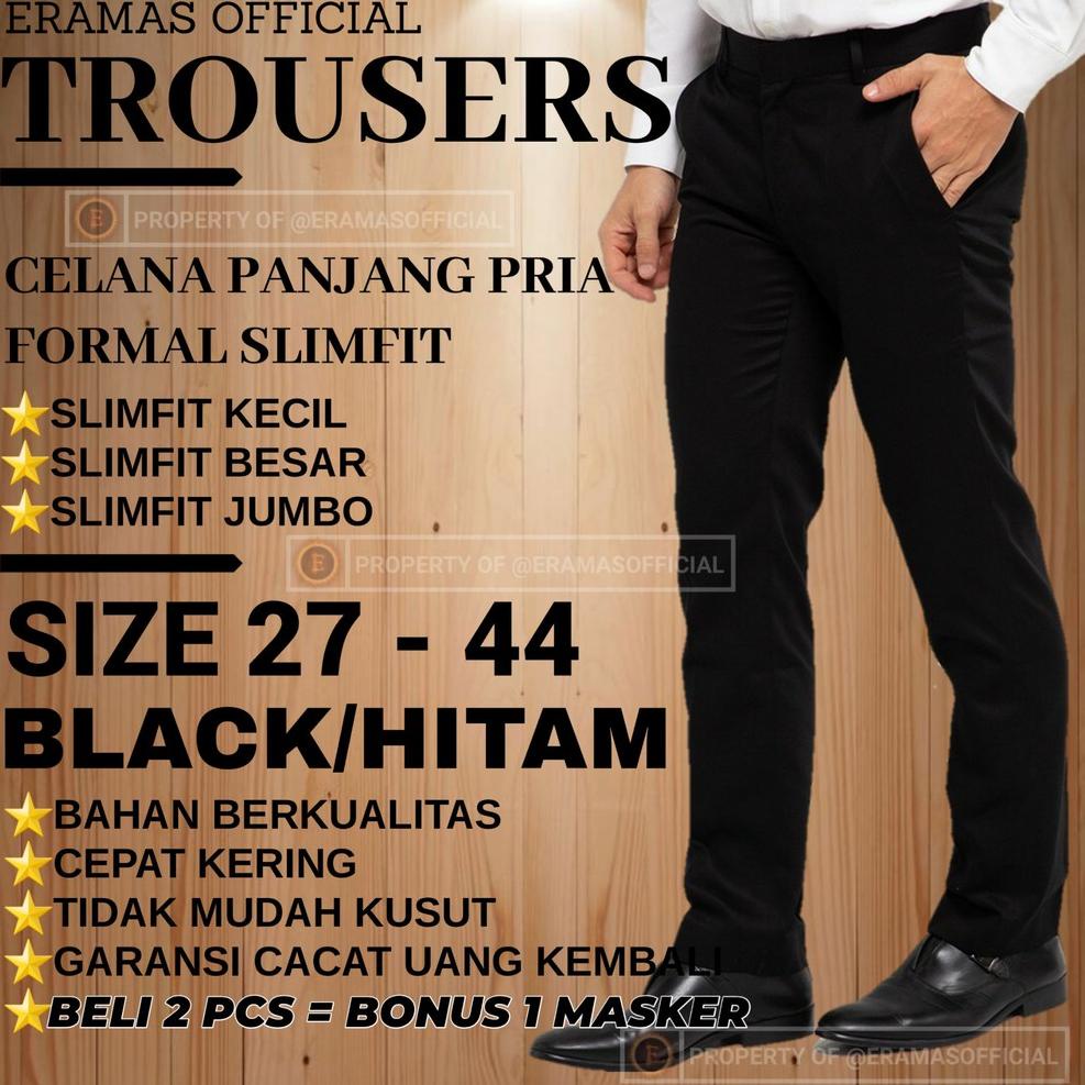 Paling Dicari Celana Kerja Kantor Formal Panjang Pria Slimfit Jumbo Big Size Calbin Bahan Dasar Kain