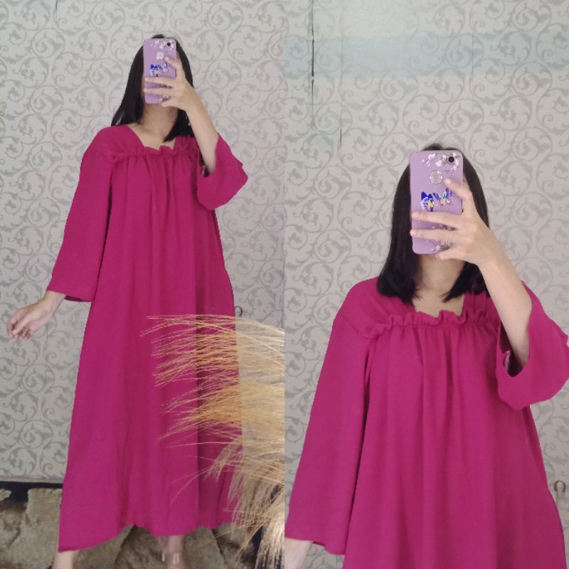 Daster Zara / Best seller / Daster crinkle premium / Dress Jumbo
