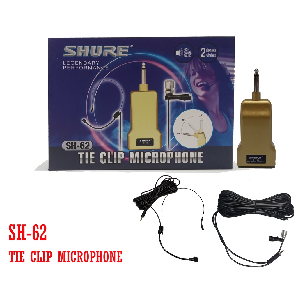 mic bando dan jepit  kabel shure sh 62 / mic jepit shure sh 62
