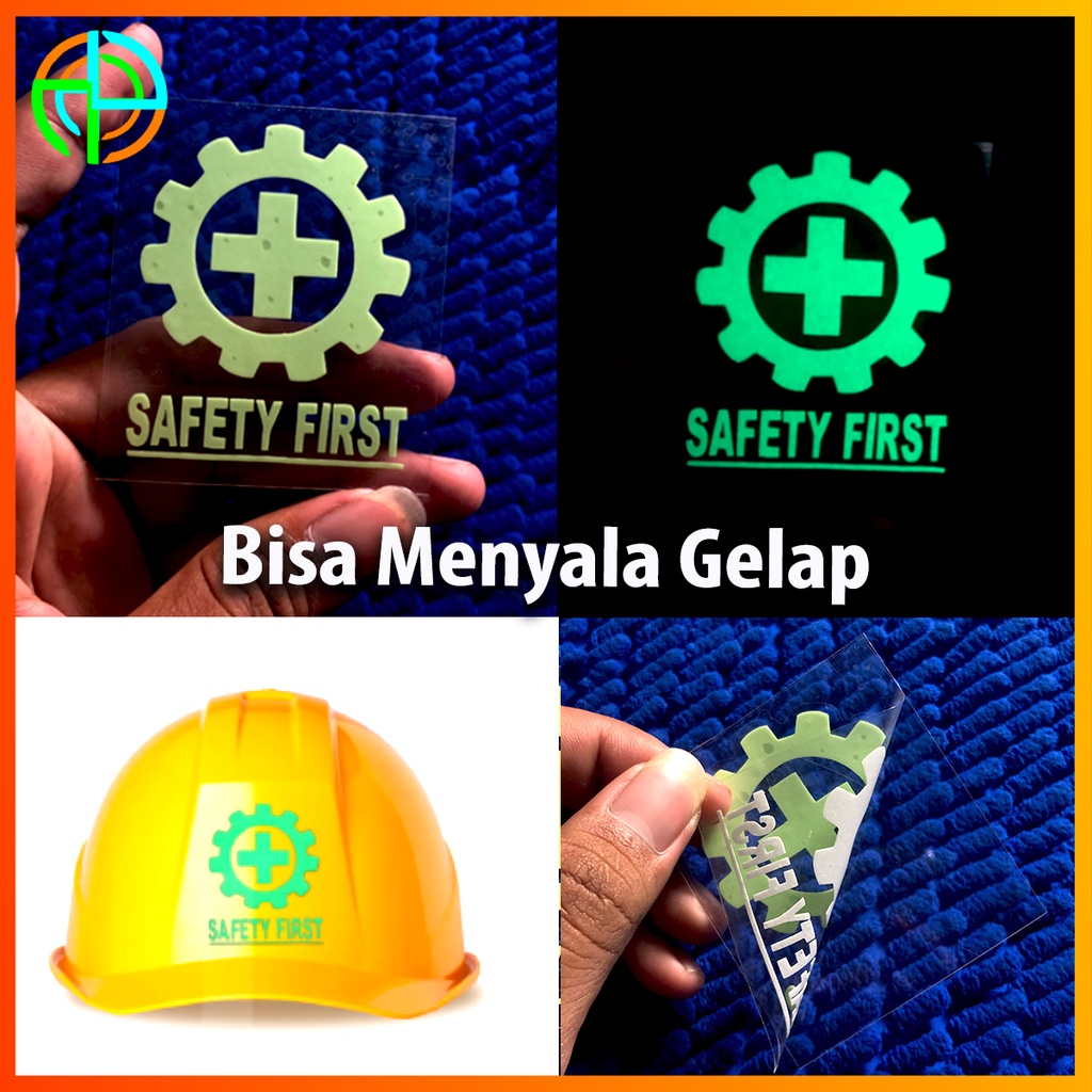 

(isi 05) Stiker Cutting Safety First Glow In The Dark Sticker Logo K3 setiker Keselamatan Sticker Proyek