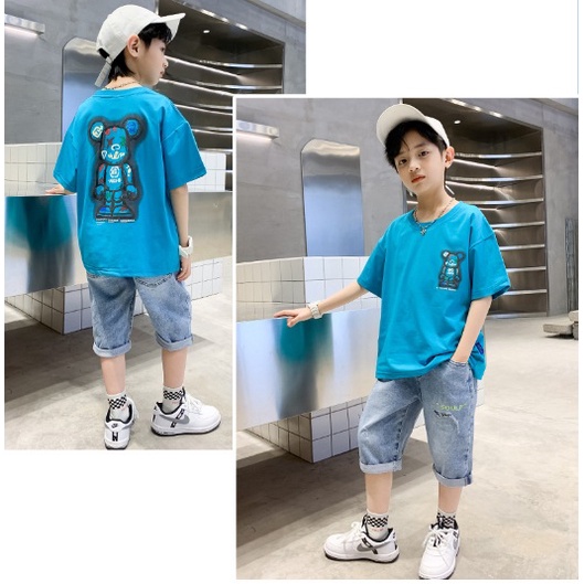 Setelan anak laki laki import MOTIF ROBOTIC MATA X +JEANS TEBAL- setelan anak teenager laki laki import