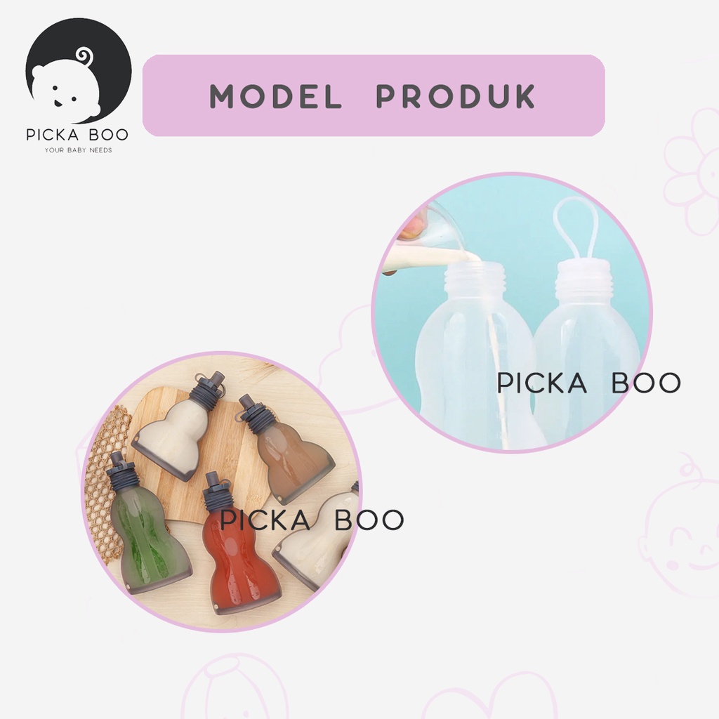 PICKA BOO Juice Reusable Breastmilk Bag  Kantong Asi Silikon FREE PEMBERSIH BOTOL