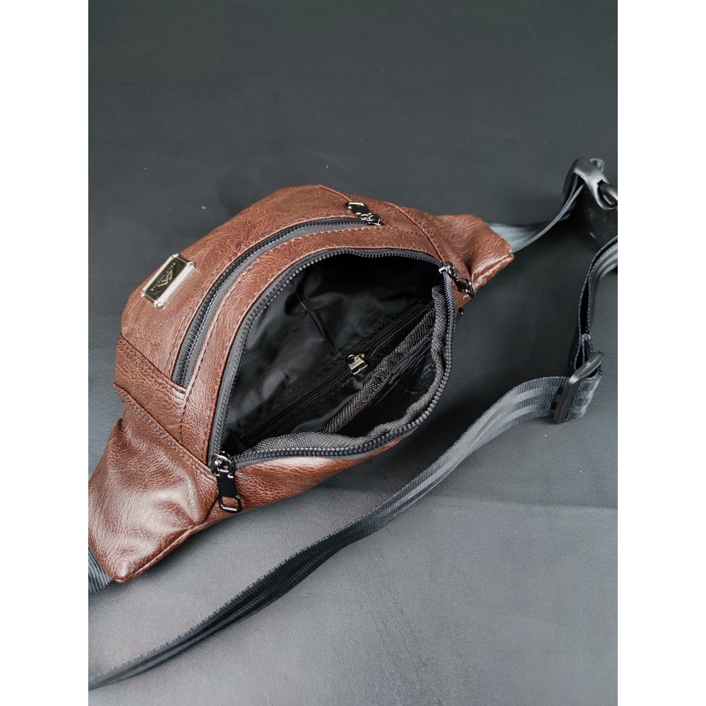 Waistbag Premium POLO AMSTAR Bahan kulit PU Leather Terbaru Tas Selempang Bahu Tas Pinggang